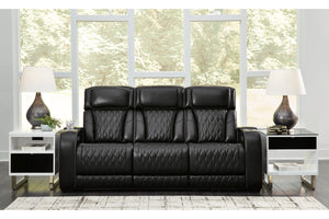 Boyington Triple Power Leather Reclining Sofa by Ashley Furniture U2710615 Black