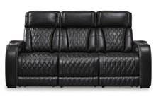 Load image into Gallery viewer, Boyington Triple Power Leather Reclining Sofa by Ashley Furniture U2710615 Black