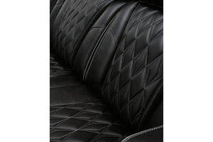 Boyington Triple Power Leather Reclining Sofa by Ashley Furniture U2710615 Black