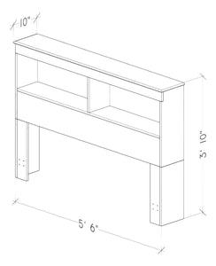 Essential F/Q Bookcase Headboard by Perdue 15030B Aspen Oak