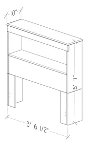 Essential Twin Bookcase Headboard by Perdue 15031B Aspen Oak