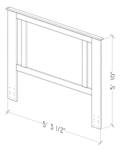 Essential F/Q Headboard w/ Side Styles by Perdue 10032 Swedish Grey Elm