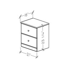 Load image into Gallery viewer, Essentials 21" 2 Drawer Night Stand by Perdue 13212 Weathered Gray Ash