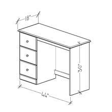 Load image into Gallery viewer, Essentials 44" 3 Drawer Desk by Perdue 5443 Black