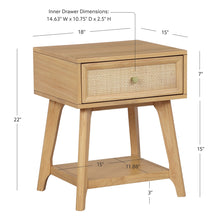 Load image into Gallery viewer, Cassie Cane Side Table Nightstand by Linon/Powell 23A6003STN