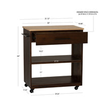 Load image into Gallery viewer, Giovanna Brown Kitchen Cart by Linon/Powell 941612BRN01U