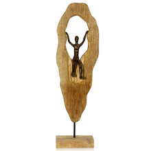 Load image into Gallery viewer, Human Descending Carved Wood &amp; Pewter Sculpture by StyleCraft AI51142