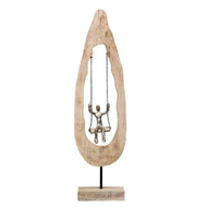 Figure Swing in Log Carved Wood Sculpture by StyleCraft AI51181