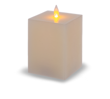 Load image into Gallery viewer, Square Ivory LED Wax Pillar Candle by Ganz ARDP1438