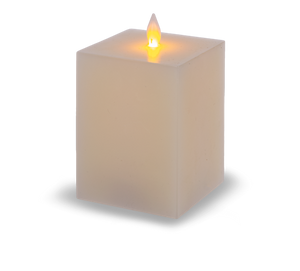 Square Ivory LED Wax Pillar Candle by Ganz ARDP1438