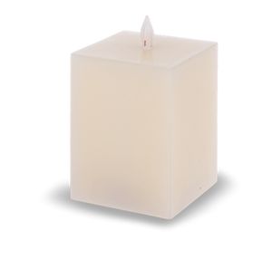 Square Ivory LED Wax Pillar Candle by Ganz ARDP1438