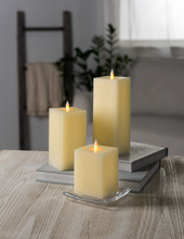 Load image into Gallery viewer, Square Ivory LED Wax Pillar Candle by Ganz ARDP1438