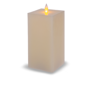 Square Ivory LED Wax Pillar Candle by Ganz ARDP1439