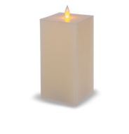 Square Ivory LED Wax Pillar Candle by Ganz ARDP1439