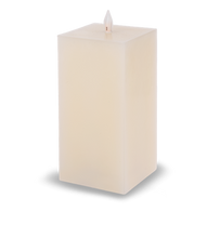 Load image into Gallery viewer, Square Ivory LED Wax Pillar Candle by Ganz ARDP1439