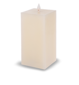 Square Ivory LED Wax Pillar Candle by Ganz ARDP1439