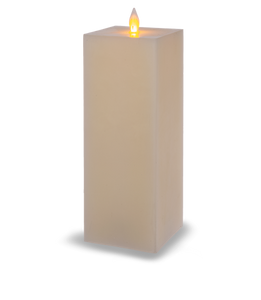 Square Ivory LED Wax Pillar Candle by Ganz ARDP1440