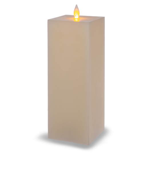 Square Ivory LED Wax Pillar Candle by Ganz ARDP1440