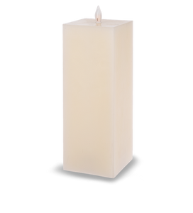 Square Ivory LED Wax Pillar Candle by Ganz ARDP1440