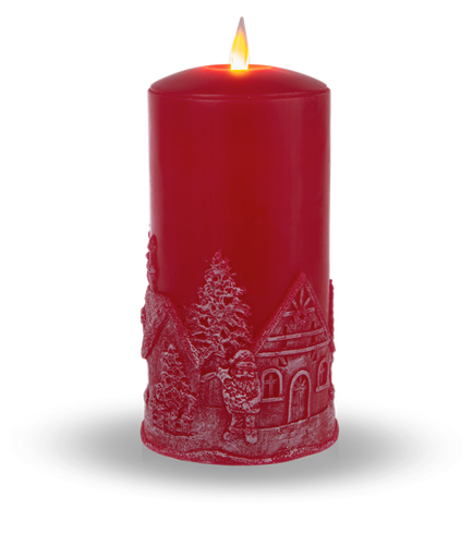 Holiday Themed LED Wax Pillar Candle by Ganz ARDX1481