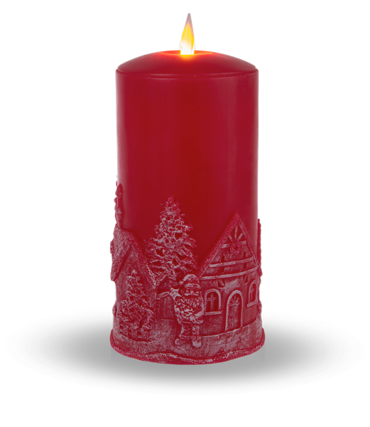 Holiday Themed LED Wax Pillar Candle by Ganz ARDX1481