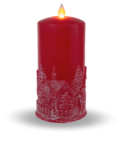 Holiday Themed LED Wax Pillar Candle by Ganz ARDX1481