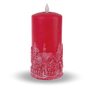 Holiday Themed LED Wax Pillar Candle by Ganz ARDX1481