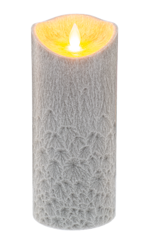 Stone Crystalline LED Wax Pillar by Ganz ARG1399