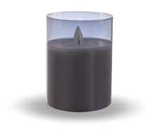 Load image into Gallery viewer, Flameless LED Candle in Smoked Grey Glass by Ganz ARG1400