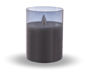 Flameless LED Candle in Smoked Grey Glass by Ganz ARG1400