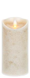 Linen LED Mottled Wax Pillar Candle by Ganz ARG3211