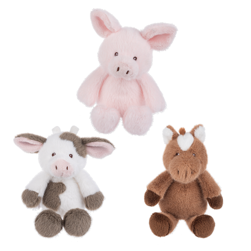 Cuddlesome Farm Animals w/ Rattle by Ganz BG4608