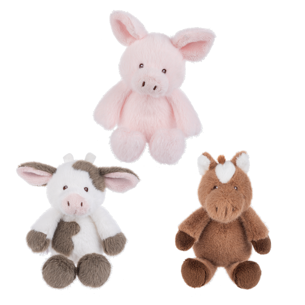 Cuddlesome Farm Animals w/ Rattle by Ganz BG4608