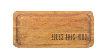 Load image into Gallery viewer, Etched Bless This Food &amp; Thankful Rectangle Serving Tray (2pc set) by Ganz CA185805