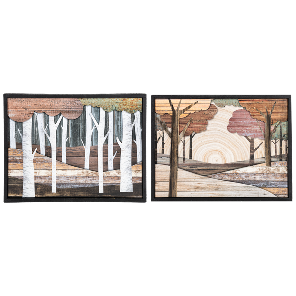 Wood Slat Fall Scene Wall Decor by Ganz CA186614