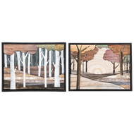 Wood Slat Fall Scene Wall Decor by Ganz CA186614