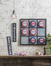 Load image into Gallery viewer, Beer Bottle Cap Tic-Tac-Toe Magnetic Wall Decor by Ganz CB175307