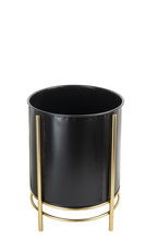 Load image into Gallery viewer, Black with Gold Accent Planter (2 pc set) by Ganz CB178306