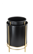 Load image into Gallery viewer, Black with Gold Accent Planter (2 pc set) by Ganz CB178306