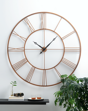 Load image into Gallery viewer, Oversized Copper Finish Roman Numeral Wall Clock by Ganz CB179036