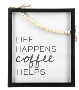 Coffee with Wood Beads Wall Decor by Ganz CB180254