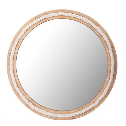 Rope Frame Round Mirror by Ganz CB180769