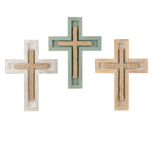 Framed Natural Braided Wall Cross by Ganz CB181757