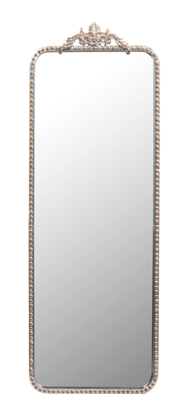 Antique Silver Ornate Beaded Frame Rectangle Mirror by Ganz