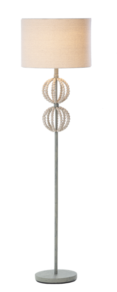 Wood Beaded Sphere Floor Lamp by Ganz CB182393