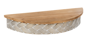 Braided Whitewash Gold Embossed Edge Wall Shelf by Ganz CB182975