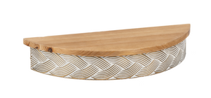 Braided Whitewash Gold Embossed Edge Wall Shelf by Ganz CB182975