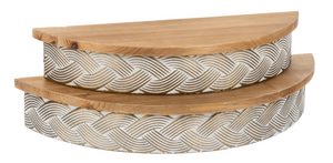 Braided Whitewash Gold Embossed Edge Wall Shelf by Ganz CB182975