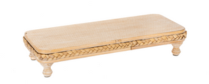 Carved Rectangle Tray with Braided Edge & Finial Feet (2pc set) by Ganz CB184145