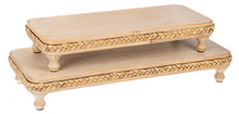 Load image into Gallery viewer, Carved Rectangle Tray with Braided Edge &amp; Finial Feet (2pc set) by Ganz CB184145